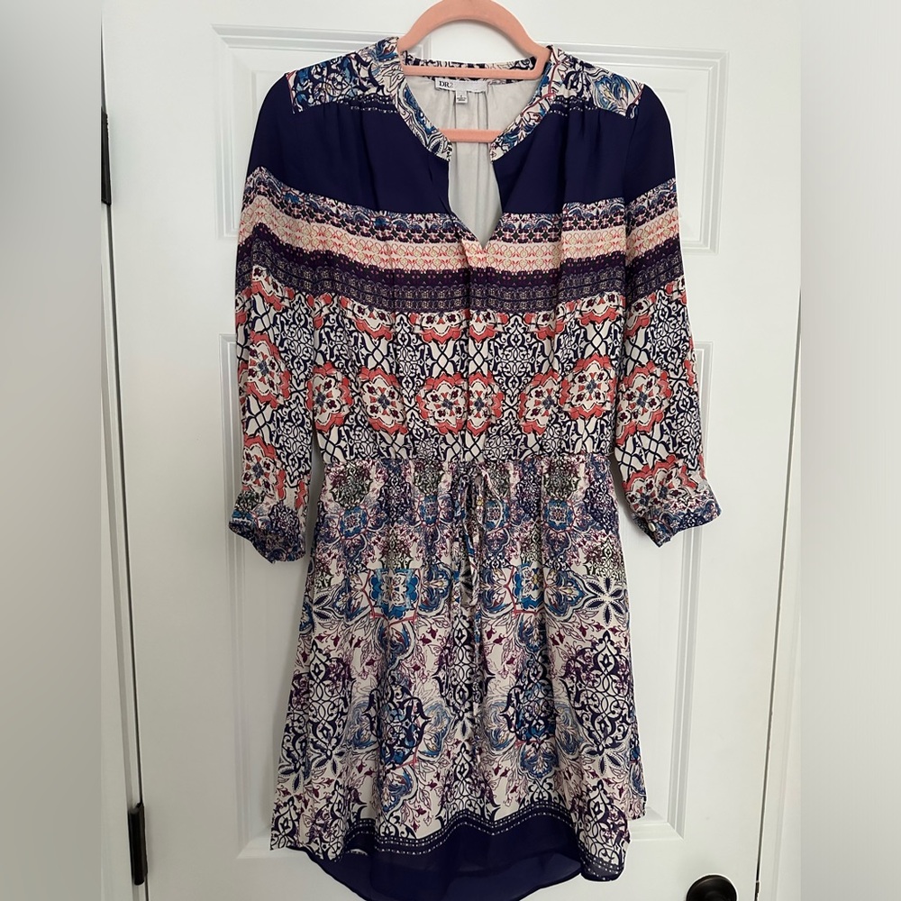 DR2 multicolor great fall work dress with pockets size S